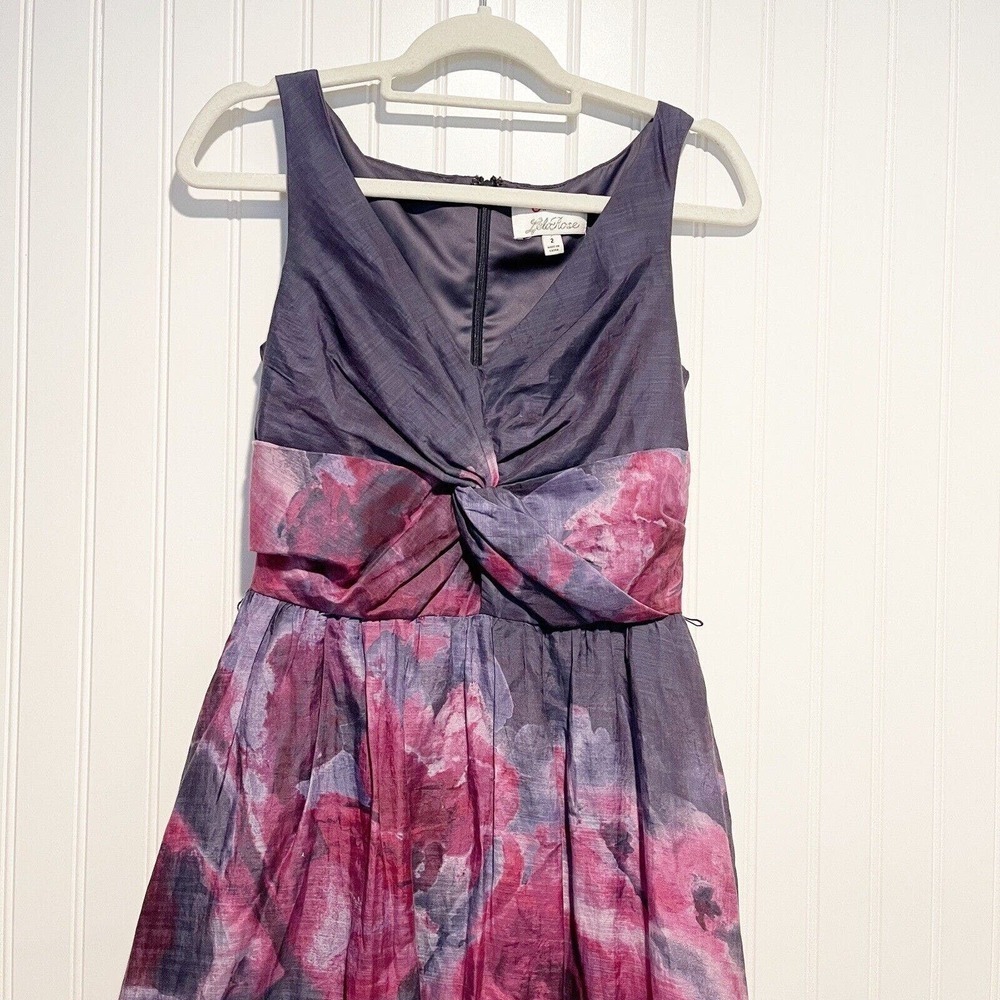 Lela Rose Neiman Marcus Floral Silk Dress Size 2 - Picture 3 of 9